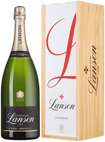 Шампанское Lanson, "Le Black Creation 257" Brut, wooden box, 1.5 л