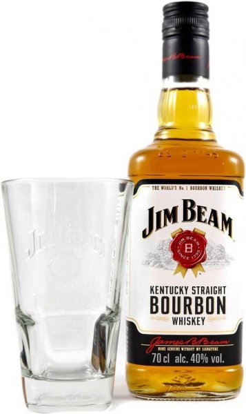 Виски "Jim Beam" with glass, 1 л