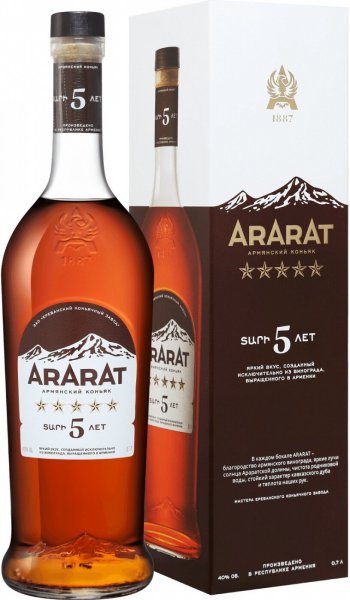 Коньяк "Ararat" 5 stars, gift box, 0.7 л