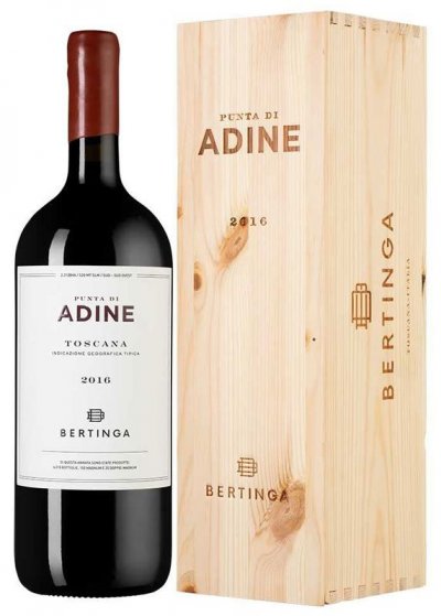 Вино Bertinga, "Punta di Adine", Toscana IGT, 2016, wooden box, 1.5 л