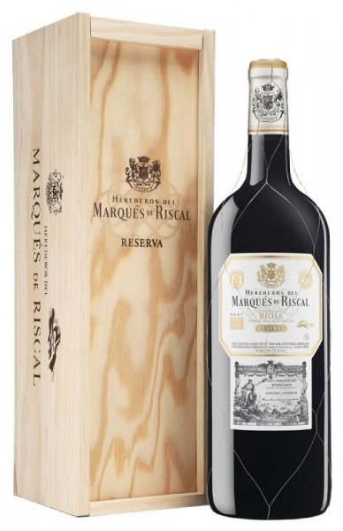 Вино "Herederos del Marques de Riscal" Reserva, Rioja DOC, 2018, wooden box, 1.5 л