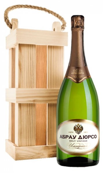 Игристое вино Abrau-Durso, "Imperial" Brut Vintage, wooden box, 3 л