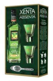 Абсент Absent Xenta, gift box with 2 glasses & spoon, 0.7 л