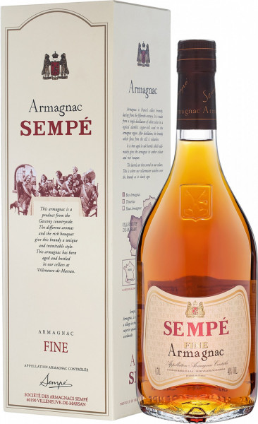 Арманьяк Armagnac "Sempe" Fine, gift box, 0.7 л
