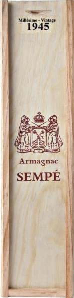 Арманьяк Armagnac Sempe, Millesime, Armagnac AOC, 1945, wooden box, 0.5 л