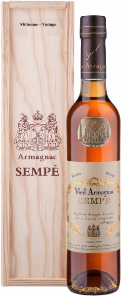 Арманьяк Armagnac Sempe, Millesime, Armagnac AOC, 1954, wooden box, 0.5 л