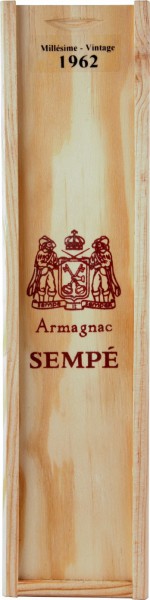 Арманьяк Armagnac Sempe, Millesime, Armagnac AOC, 1962, wooden box, 0.5 л