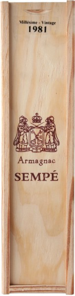 Арманьяк Armagnac Sempe, Millesime, Armagnac AOC, 1981, wooden box, 0.5 л