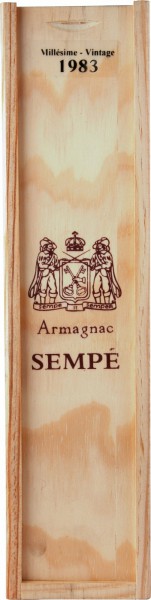 Арманьяк Armagnac Sempe, Millesime, Armagnac AOC, 1983, wooden box, 0.5 л