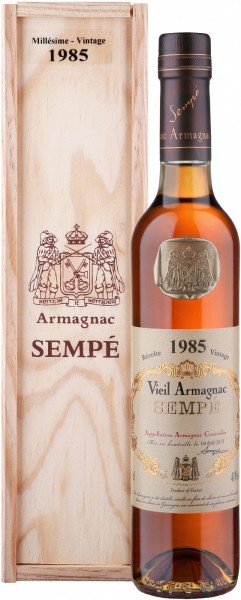 Арманьяк Armagnac Sempe, Millesime, Armagnac AOC, 1985, wooden box, 0.5 л