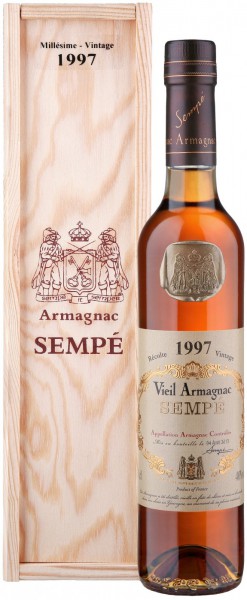 Арманьяк Armagnac Sempe, Millesime, Armagnac AOC, 1997, wooden box, 0.5 л