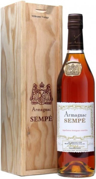 Арманьяк Armagnac Sempe, Millesime, Armagnac AOC, 2003, wooden box, 0.7 л
