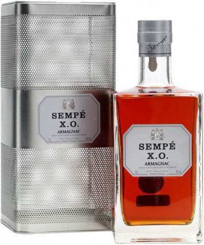 Арманьяк Armagnac "Sempe" XO, bottle "Cubic" & metal box, 0.7 л