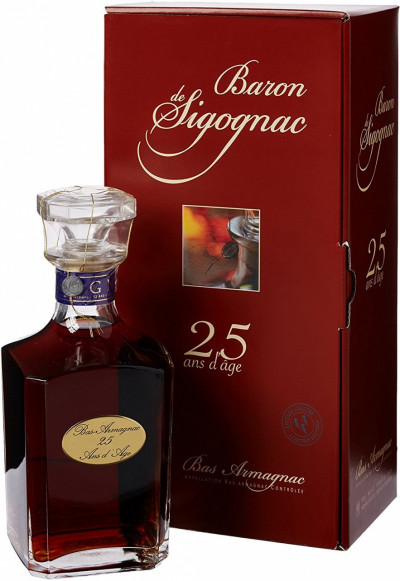 Арманьяк "Baron de Sigognac" 25 Аns d'Аge, carafe in gift box, 0.7 л