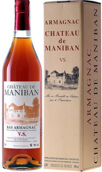 Арманьяк Castarede, "Chateau de Maniban" VS, Bas Armagnac AOC, gift box, 0.7 л