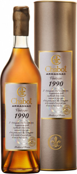 Арманьяк Chabot, 1990, gift tube, 0.7 л