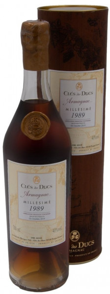 Арманьяк "Cles des Ducs" Millesime, Armagnac AOC, 1989, gift box, 0.7 л
