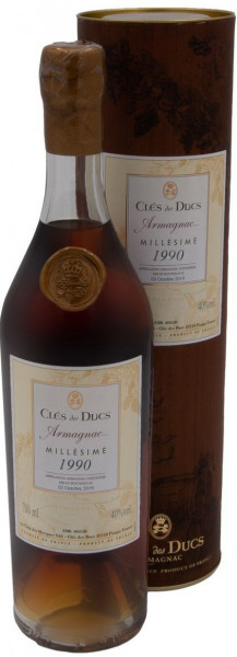 Арманьяк "Cles des Ducs" Millesime, Armagnac AOC, 1990, gift box, 0.7 л