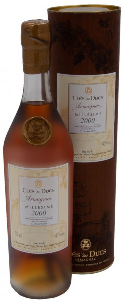 Арманьяк "Cles des Ducs" Millesime, Armagnac AOC, 2000, gift box, 0.7 л