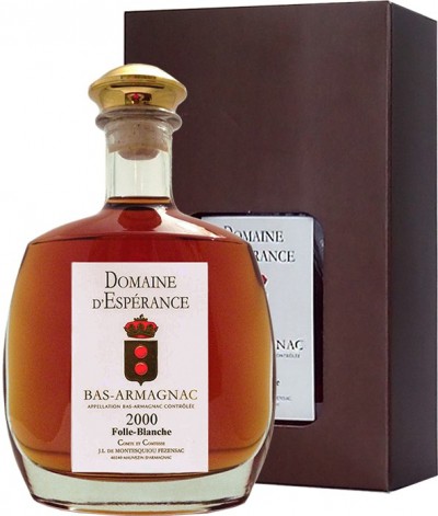 Арманьяк Domaine d'Esperance, Bas-Armagnac AOC Folle Blanche, 2000, gift box, 0.7 л