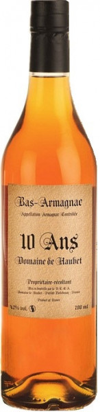 Арманьяк "Domaine de Haubet" 10 Ans, Bas-Armagnac AOC, 0.7 л