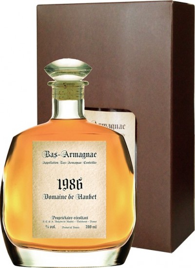 Арманьяк "Domaine de Haubet", Bas-Armagnac AOC, 1986, decanter with gift box, 0.7 л