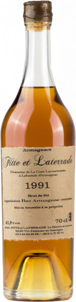 Арманьяк Fitte et Laterrade, Domaine de La Coste Lacourtoisie a Labastide d'Armagnac, Bas Armagnac AOC, 1991, 0.7 л