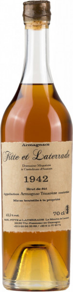 Арманьяк Fitte et Laterrade, Domaine de Mounisson a Castelnau d'Auzan, Armagnac Tenareze AOC, 1942, 0.7 л