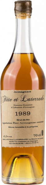 Арманьяк Fitte et Laterrade, Domaine Rousseau a Labastide d'Armagnac (41.3%), Bas Armagnac AOC, 1989, 0.7 л