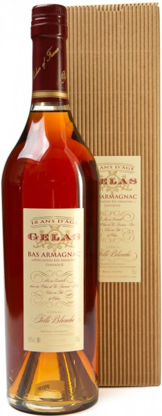 Арманьяк Gelas, "Bas Armagnac" Monocepage Folle Blanche, 18 ans, gift box, 0.7 л