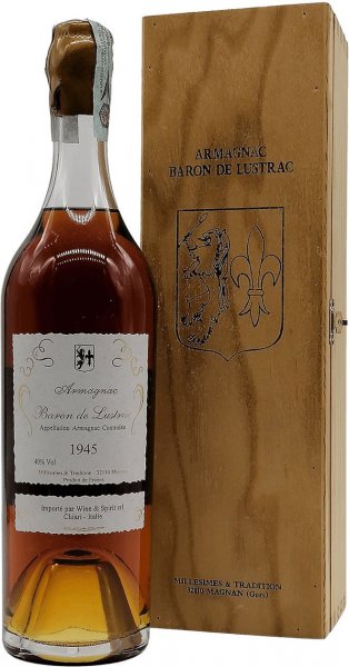 Арманьяк Baron de Lustrac, Bas-Armagnac 1945, gift box, 0.5 л