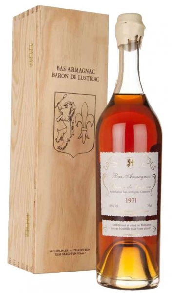 Арманьяк Baron de Lustrac, Bas-Armagnac 1971, gift box, 0.7 л