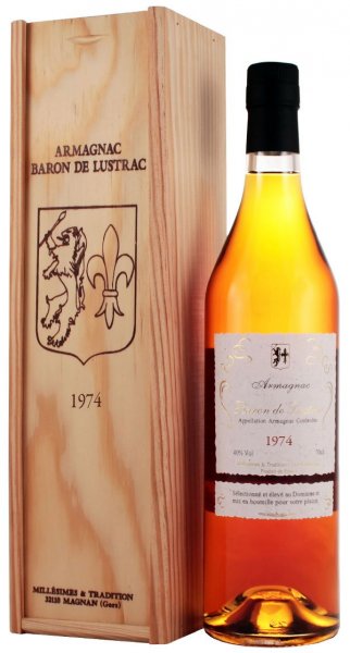 Арманьяк Baron de Lustrac, Bas-Armagnac 1974, gift box, 0.5 л