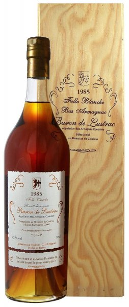 Арманьяк Baron de Lustrac, Bas-Armagnac Cepage Folle Blanche 1985, gift box, 0.7 л