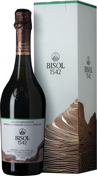 Игристое вино Bisol, "Molera" Valdobbiadene Prosecco Superiore DOCG Extra Dry, gift box