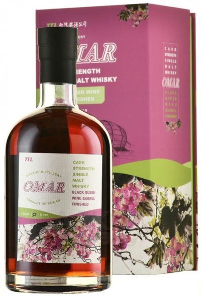 Виски Omar Cask Strength Single Malt Black Queen Wine Barrel Finished, gift box, 0.7 л