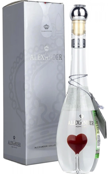 Граппа Bottega, "Alexander" Grappa Chardonnay, gift box "Heart", 200 мл