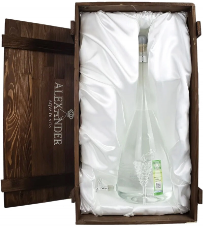 Граппа Bottega, "Alexander" Grappa Prosecco, wooden box "Vine", 3 л