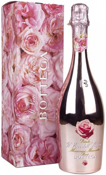 Игристое вино Bottega, "Petalo" Manzoni Moscato Rose, gift box