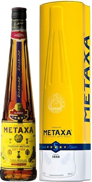 Бренди Metaxa 5*, gift tube, 0.5 л