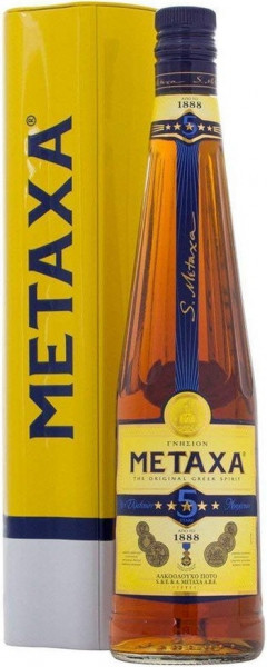 Бренди "Metaxa" 5*, metal box, 0.7 л