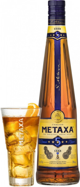 Бренди Metaxa 5* with a glass, 0.7 л