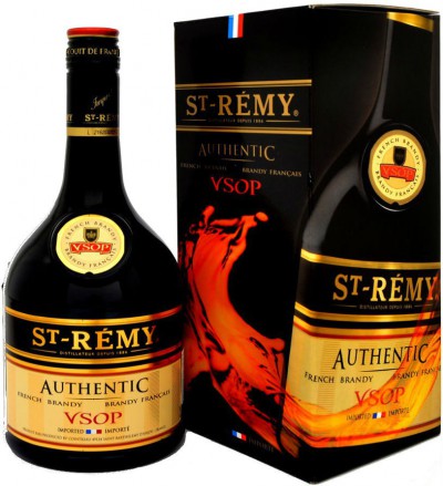 Бренди Saint-Remy, "Authentic" VSOP, gift box with glass, 0.7 л