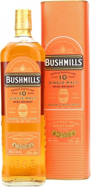 Виски "Bushmills" Single Malt 10 Years Old Sherry Cask Finish, in tube, 1 л