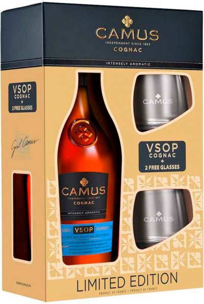 Набор Camus VSOP, gift box with 2 glasses