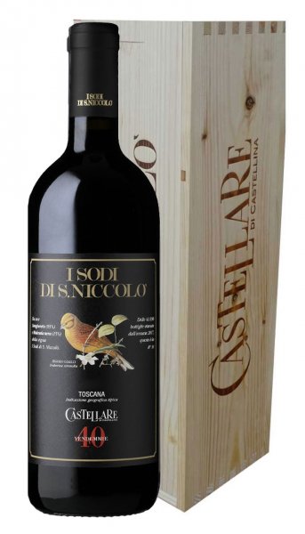 Вино Castellare di Castellina, "I Sodi di San Niccolo", Toscana IGT, 2017, wooden box, 1.5 л