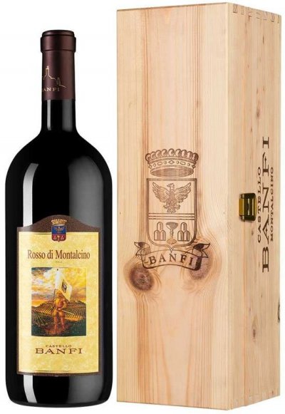 Вино Castello Banfi, Rosso di Montalcino DOC, 2021, wooden box, 1.5 л