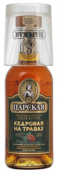 Ликер "Царская" Кедровая на Травах, with glass, 0.5 л