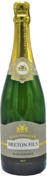Шампанское Champagne Breton Fils, Blanc de Blancs Brut, Champagne AOC, 375 мл