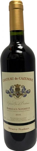Вино Chateau de Cazenove "Reserve Pradines", Bordeaux Superieur AOC, 2016